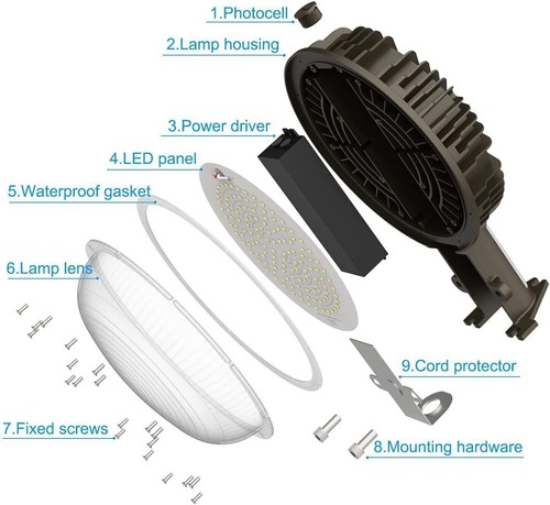80W LED Yard Barn Light With Photocell Outdoor Security Area Lamp 5000K Daylight - Picture 5 of 12