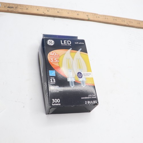 (2-Pk) GE Candle Tip LED Light Bulb LED4DCAC-AGC-2BT