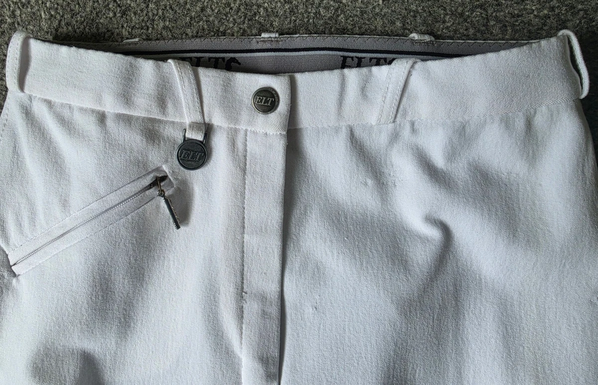 ELT Reithose "Micro" mit Vollbesatz Damen weiß/grau Turnier Gr. 36 NEU