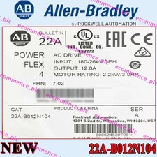22A-B012N104 New NEW PLC PowerFlex 4- 2.2 kW (3 HP) AC Drive Free Ship US