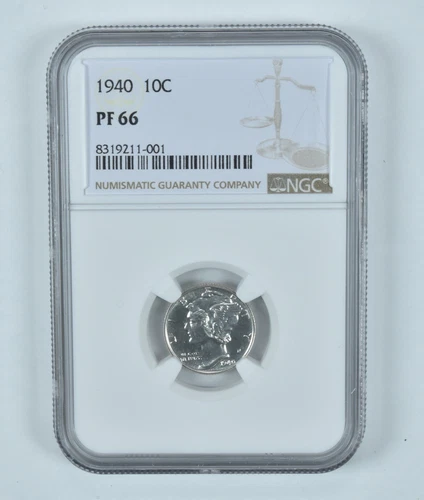 1940 Mercury Dime PF66 NGC Brown Label