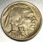 1937 D Indian Head Buffalo Nickel 5 Cent Piece VF Very Fine 5c US Coin -ST905