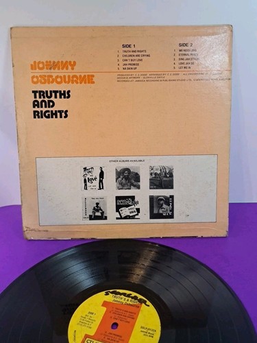 Johnny Osbourne Truths's & Rights LP Vinyl Studio One - Picture 3 of 3