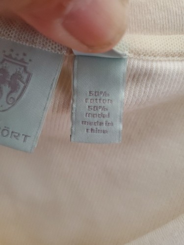 Camiseta sin mangas Nu Sport beige crema escote con cordón para mujer talla L grande - Imagen 18 de 20