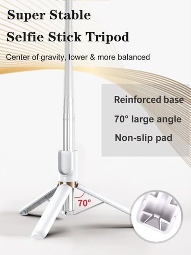 Selfie Stick Tripod with Wireless Remote, 46'' Cellphone Selfie Stick Tripod ... - Picture 2 of 7