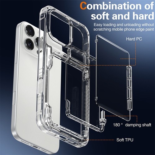 Coque Design Compact pour iPhone 16 Pro Max avec Emplacement pour Carte et Soupl - Photo 17 sur 29