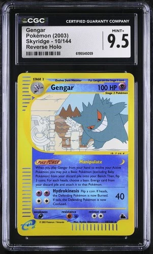 CGC 9.5 MINT+ Gengar 10/144 Skyridge Reverse Holo Pokemon Card