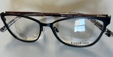 BEBE BB5171 001 Eyeglass/Glasses Frames 52-15-140 Jet Black W/ Swarovski NEW