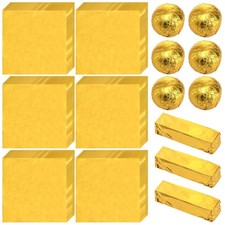 300 PCS Gold Foil Candy Wrappers, 8x8 Inch, Large Aluminium, Square, Caramels