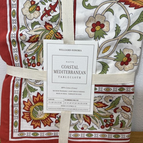Mantel rectangular Williams Sonoma rojo blanco tostado 70”X 108” 8-10 ajustes - Imagen 2 de 7