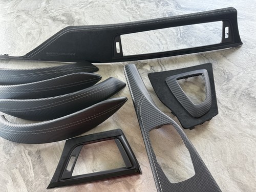BMW F30 F31 F32 F34 F36 CARBON LEDER/ALCANTARA Interieurleisten Satz RHD - Bild 8 von 9