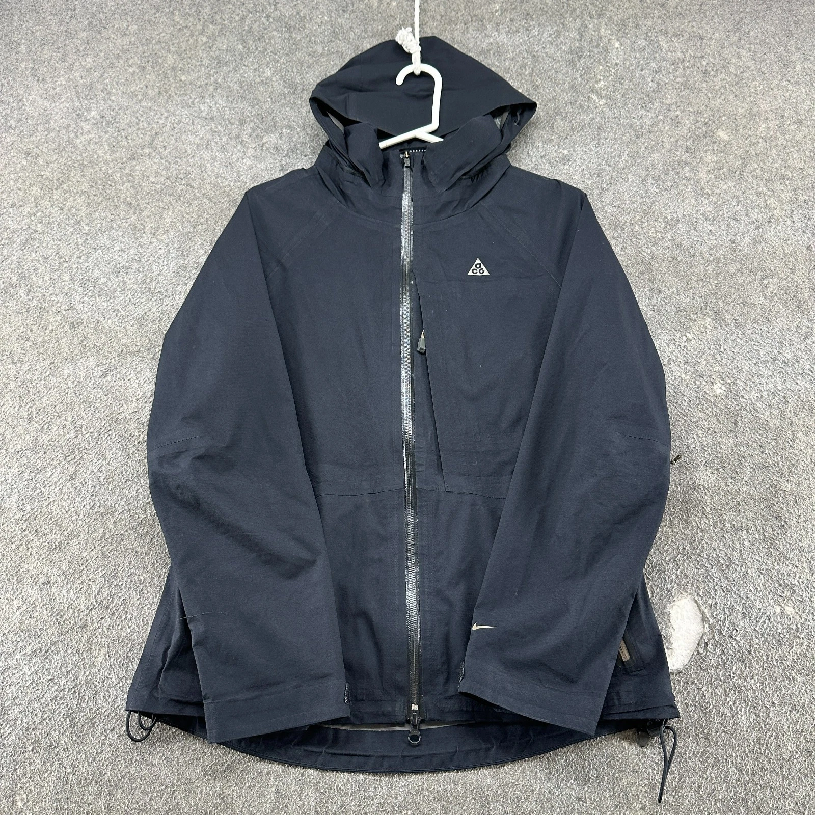Nike ACG Jacket Womens M Black Hooded Full Zip Goretex Rain Coat Ski Snow