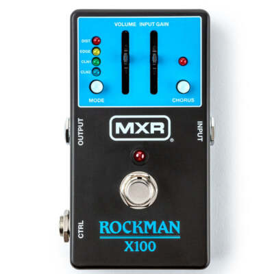 ギター MXR ROCKMAN X100 ANALOG TONE PROCESSOR MXR Rockman X100 Analog Tone Processor Effects Pedal - Blue