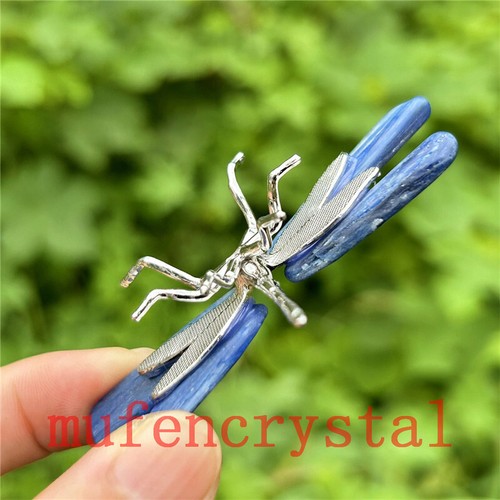 2“+  kyanite quartz crystal +metal dragonfly point Reiki healing - Picture 18 of 20