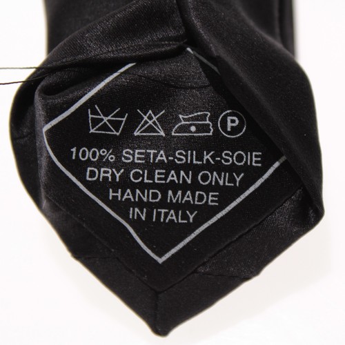 Italo Ferretti NWT Sequin Neck Tie in Solid Black 100% Silk Made in Italy - Bild 10 von 10