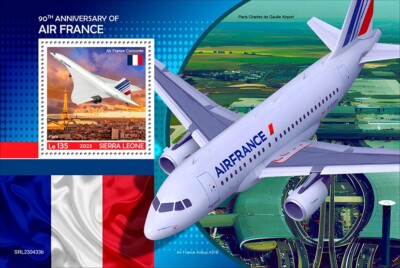 2024/02 - SIERRA LEONE - AIR FRANCE 90TH 1V complet set MNH