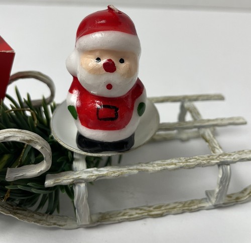Vintage Mini Wax Santa Candle With Slay Christmas Decoration New In Box Holidays - Picture 2 of 7