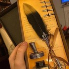 New ListingCalligraphy Feather Dip Pen Set – 5 Nibs, Ink Bottle & Stand