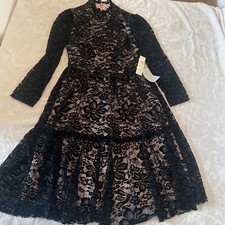 Women’s Nordstrom Eliza J Black Lace Long Sleeve Dress Sz 4 New! With Tags!