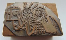 Vintage Printing Letterpress Print Block Old Couple On Really Old Phone Copper