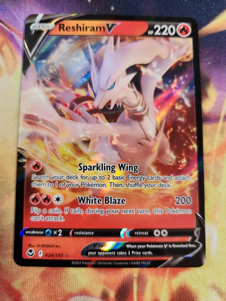 POKEMON RESHIRAM V SILVER TEMPEST ULTRA RARE 024/195 (ENGLISH VERSION)