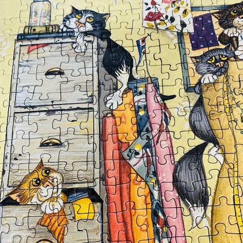 Rompecabezas Ravensburger Jane Smith Crazy Cats Craft Room 1000 piezas - Completo - Imagen 9 de 21