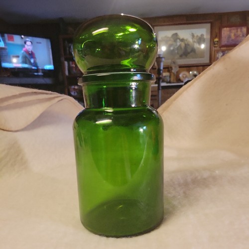 VINTAGE GRÜNES GLAS CHEMIKER APOTHEKE FLASCHE GLAS LABOR HERGESTELLT IN BELGIEN - Bild 1 von 6