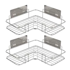 Shower Caddy Shelf Bath Storage Holder Organizer Bathroom Corner Triangular Rack