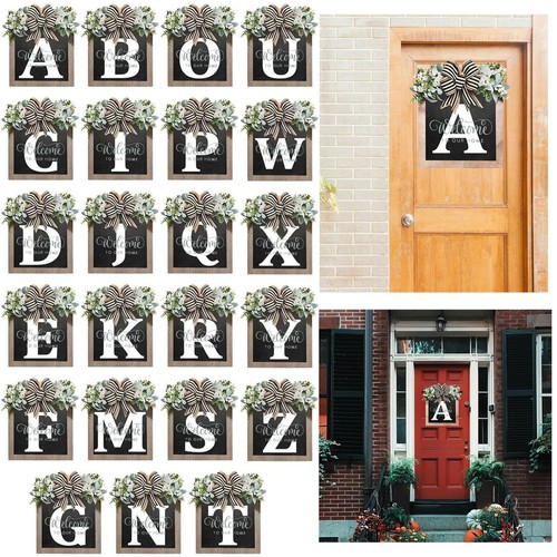 Last Name Porch Decor, Welcome Sign, 26 Letter Wreaths for Front Door, Spring... - Picture 2 of 8