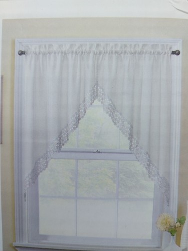 R Home dekorative Fenster Girlanden Paar 30 x 38 Zoll Makramee Spitze weiß Regent