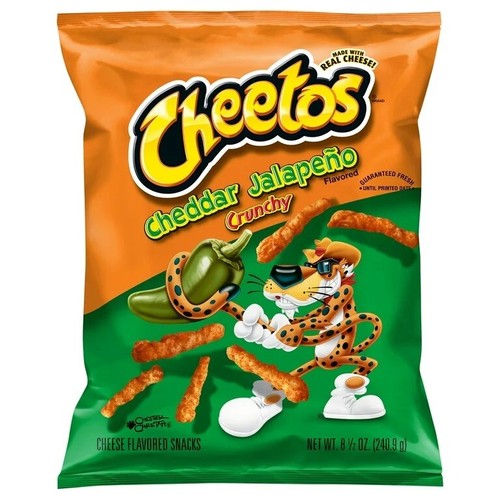 Chips de queso Cheetos Crunchy Cheddar Jalapeño, bolsa de 8,5 oz