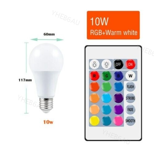 E27 RGB Magic Light LED Lamp Bulb with Wireless Remote Control 16 Color 9H - Picture 15 of 17
