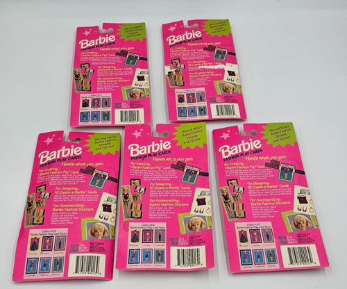 VTG 1993 MATTEL BARBIE FASHION PLAY CARDS 5PKS SEALED - Picture 2 of 6