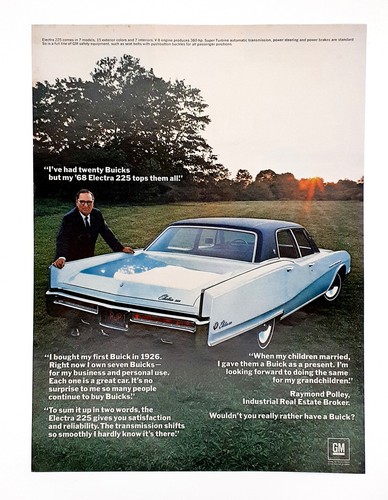 Buick Electra car ad vintage 1967 original advertisement