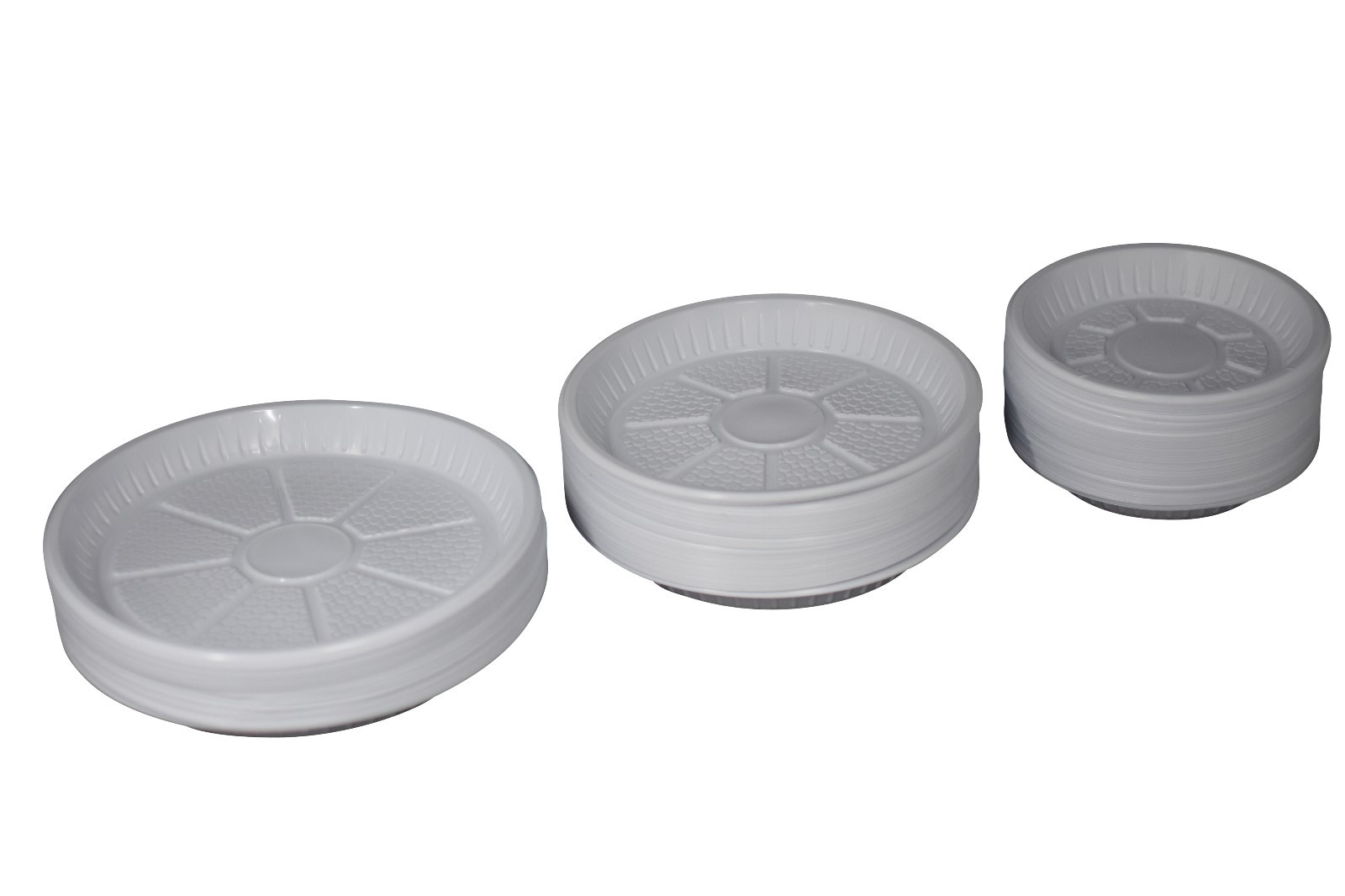 Strong White Plastic Dinner Party Round Lipped Disposable Plates 7" 9