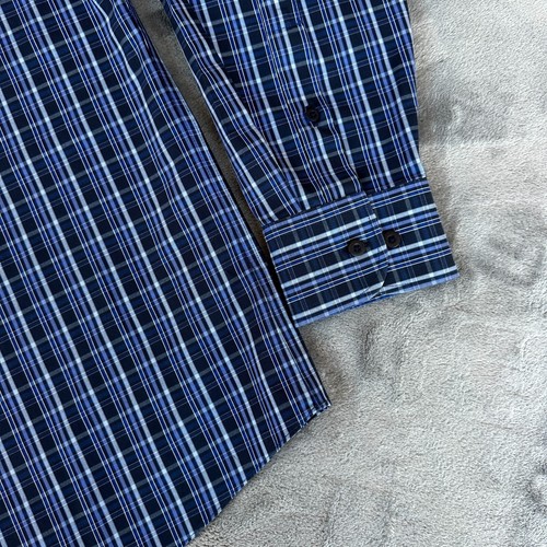 Untuckit Shirt Mens XXXL Blue Plaid Button Up 100% Cotton Wrinkle Free - Picture 5 of 9