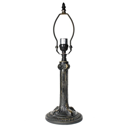 Gothic Lamp Base, Antiq.Bronze Finish/Gold Highlts, Nicely Weighted, 17.5" Tall - Bild 1 von 4