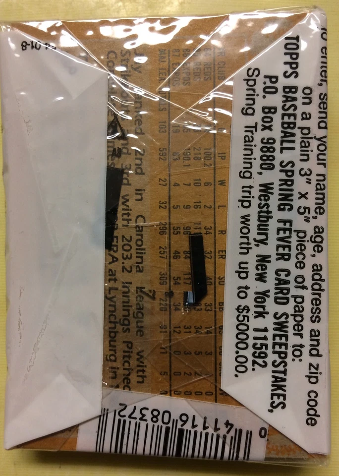 1988 Topps Cello Pack TWO Expos Showing: Andres Galarraga (Top) Jay Tibbs (Back) - Image 2 of 2