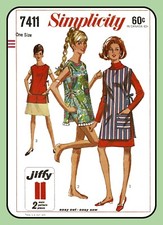 Misses Beach Cover-up APRON Smock Craft Sewing Pattern 7411 Vtg 1960's
