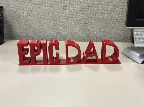 Father's Day Gift EPIC DAD / RAD DAD Sign for Office Desk Window Car 3D - Picture 2 of 9
