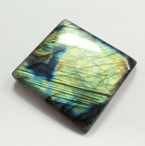 Piedra preciosa cabujón rectangular labradorita multiflash natural de 95 quilates al por mayor suelta - Imagen 5 de 5