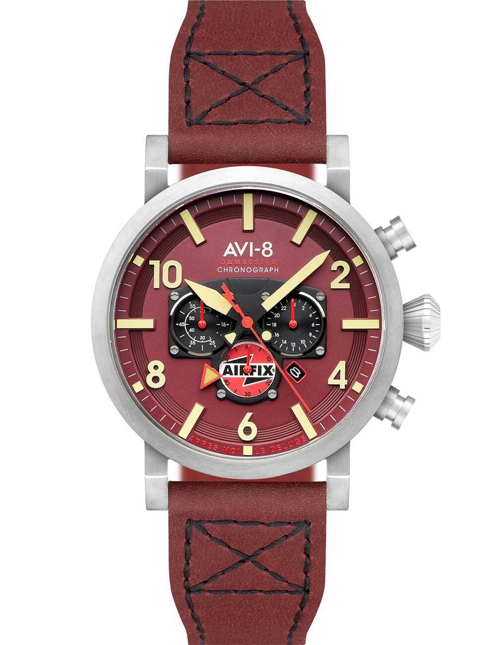 Хронограф AVI-8 AV-4107-04 Herrenuhr Dambuster Gibson с двойным часовым механизмом