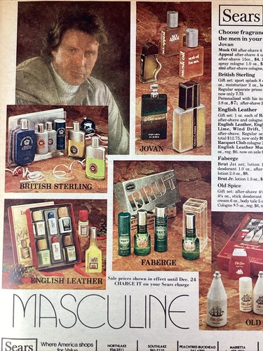 Atlanta GA Print Ad 1979 AJC Men’s Cologne Jovan Musk Old Spice Brut English