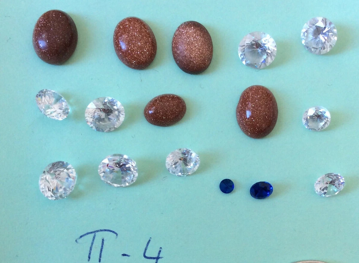 Semi Precious STONE FOR RINGS MOSTLY ZIRCON 14 RING STONES PIECES Nr II 4 Number