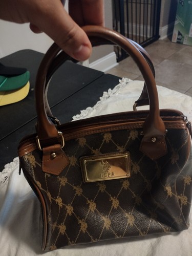 USPA US Polo Assn Leather Handbag Tote Purse With Brown Horse Design - Picture 4 of 8