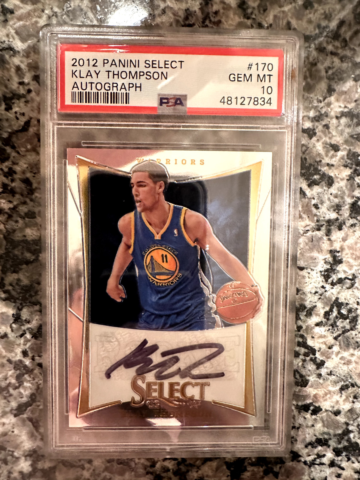 Klay Thompson 2012-13 Panini Select Silver Prizm RC Auto PSA 10 Gem 12/149