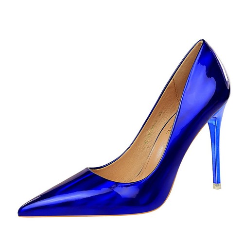 Nuove décolleté classiche tacchi alti in pelle verniciata drag queen metallizzate plus scarpe da donna - Foto 20 di 33