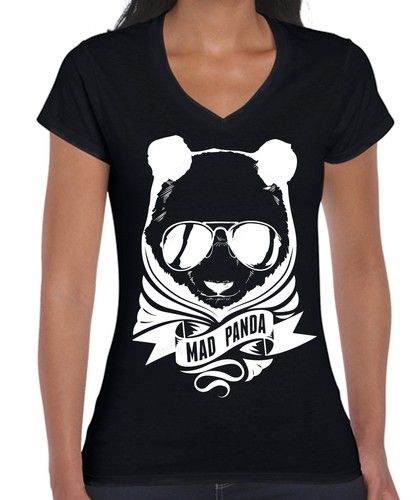 Panda tshirt cool Mad panda Funny Singlet Men's ladies T-shirt Women's top - Picture 22 of 31