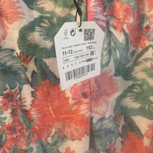 ZARA GIRLS Casual Collection Floral Pants 11-12 yr 152cm NWT - Picture 2 of 4