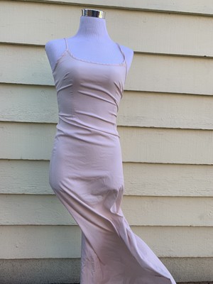pink maxi slip dress